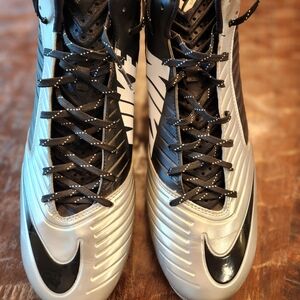Nike Men's Vapor Speed Mid  Football Cleats 668839-023 Black Silver Size 15